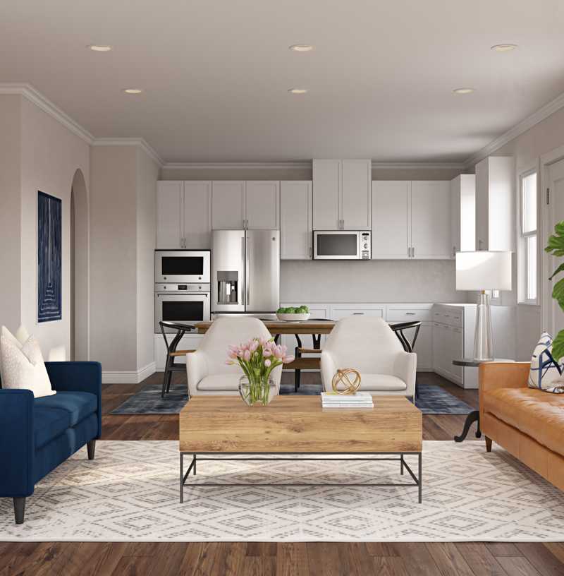 Modern, Midcentury Modern Living Room Design by Havenly Interior Designer Dani