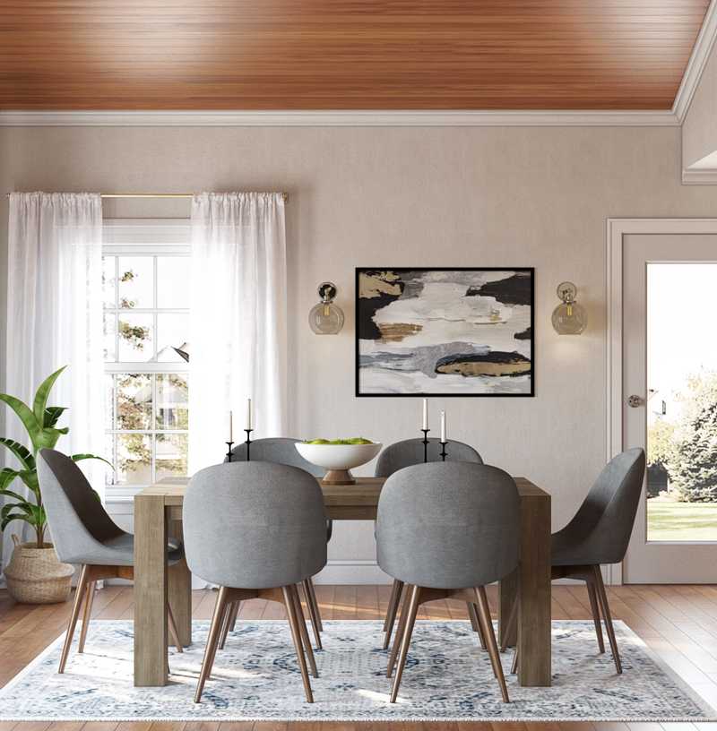 Eclectic, Bohemian, Midcentury Modern Dining Room Design by Havenly Interior Designer Rob