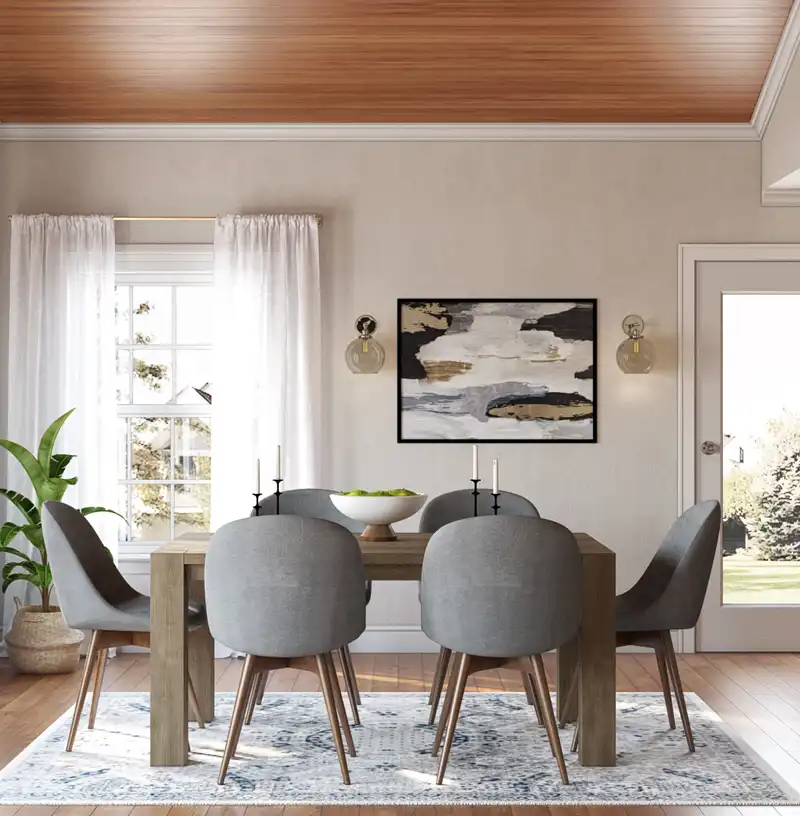 Eclectic, Bohemian, Midcentury Modern Dining Room Design by Havenly Interior Designer Rob