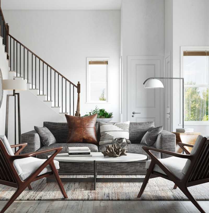 Contemporary, Modern, Industrial Living Room Design by Havenly Interior Designer Robyn