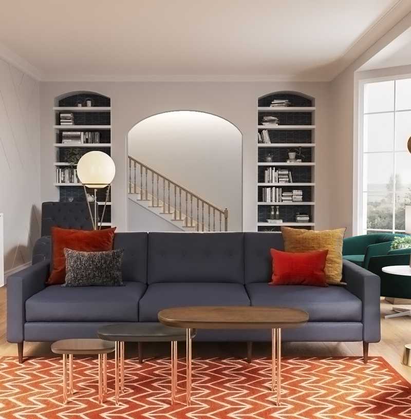Midcentury Modern Living Room Design by Havenly Interior Designer Giulia