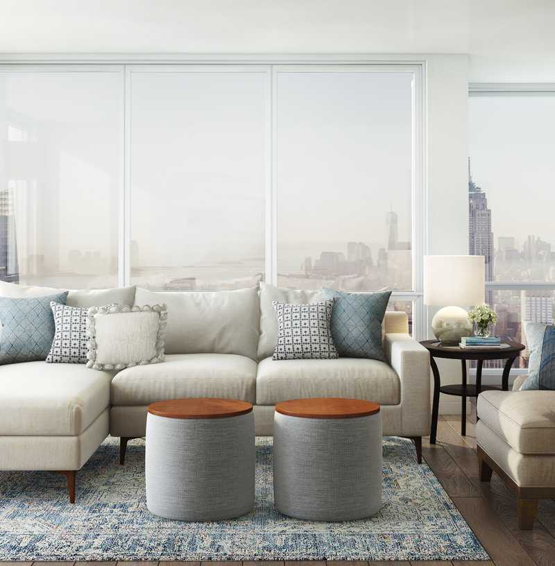 Classic, Coastal, Transitional Living Room Design by Havenly Interior Designer Christine