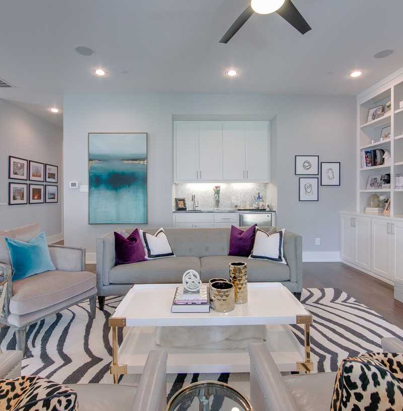 Contemporary Living Room Design by Havenly Interior Designer Casey