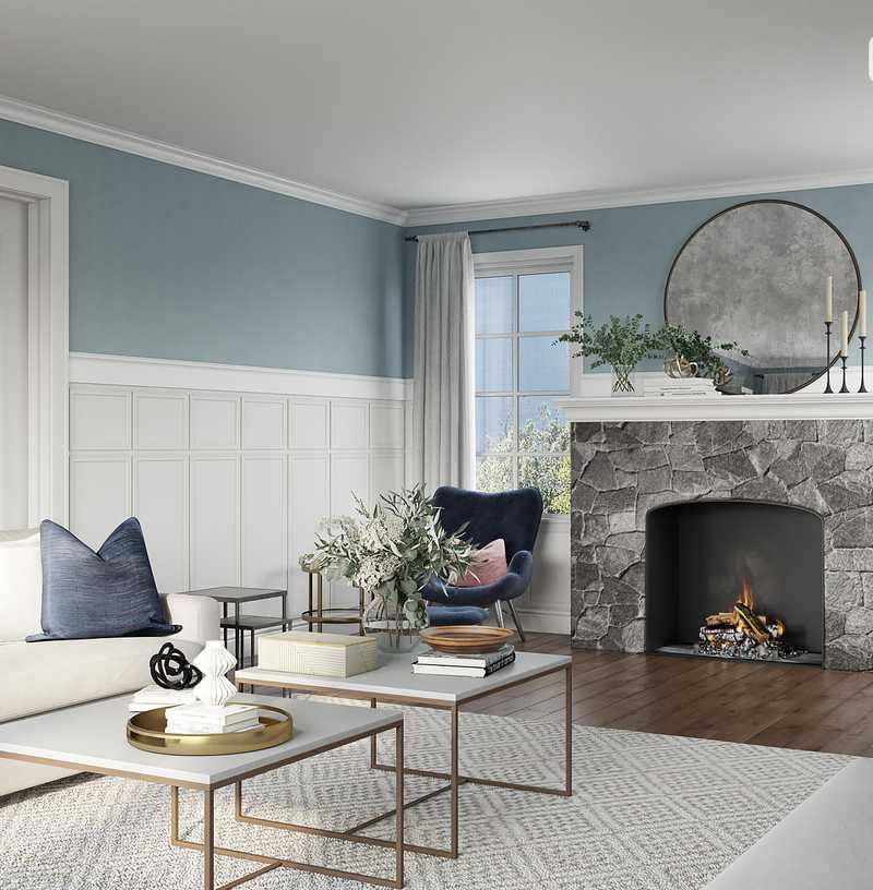 Contemporary, Classic, Eclectic Living Room Design by Havenly Interior Designer Kelsey