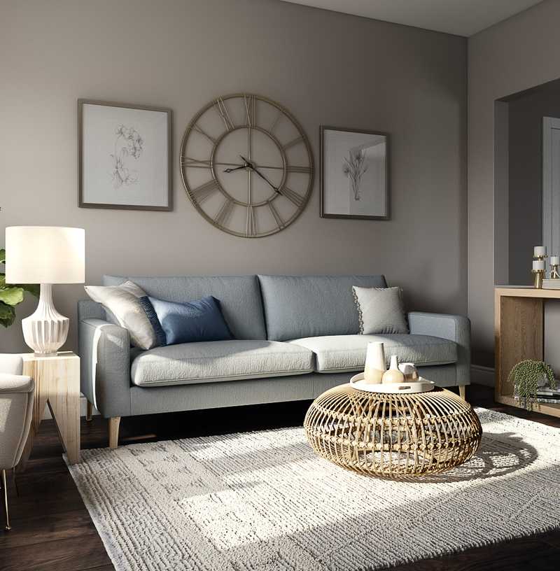 Modern, Coastal Living Room Design by Havenly Interior Designer Madison
