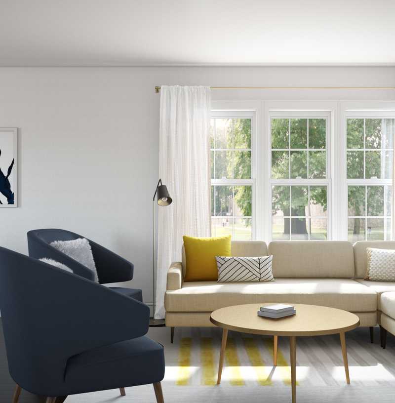 Contemporary, Modern, Midcentury Modern Living Room Design by Havenly Interior Designer Randi