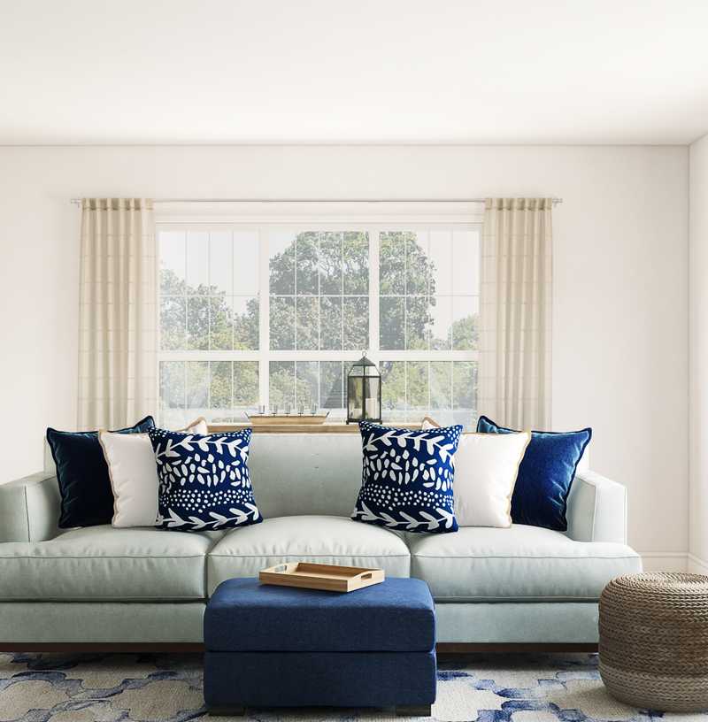 Modern, Coastal, Farmhouse Living Room Design by Havenly Interior Designer Laura