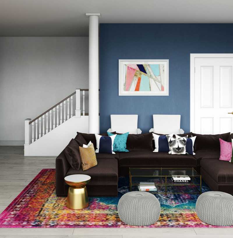 Modern, Bohemian, Glam Living Room Design by Havenly Interior Designer Shameika