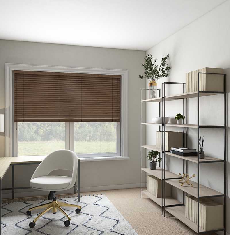 Classic, Bohemian, Midcentury Modern Office Design by Havenly Interior Designer Madeline