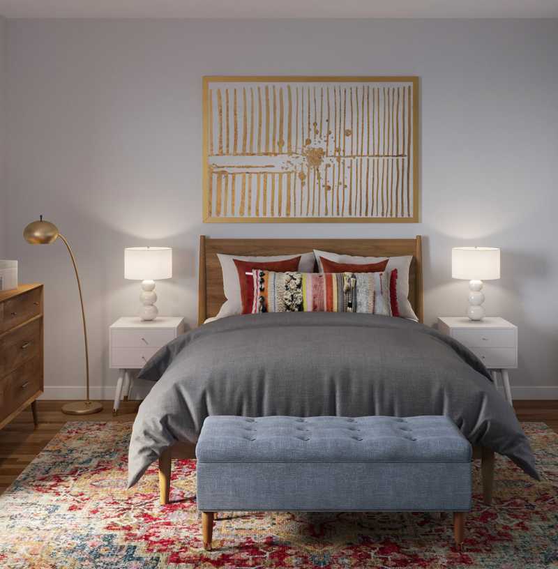 Eclectic, Bohemian, Midcentury Modern Bedroom Design by Havenly Interior Designer Lindsey