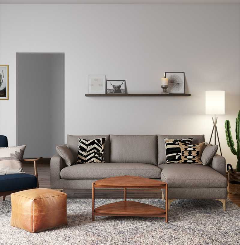 Farmhouse, Country, Midcentury Modern Living Room Design by Havenly Interior Designer Julie