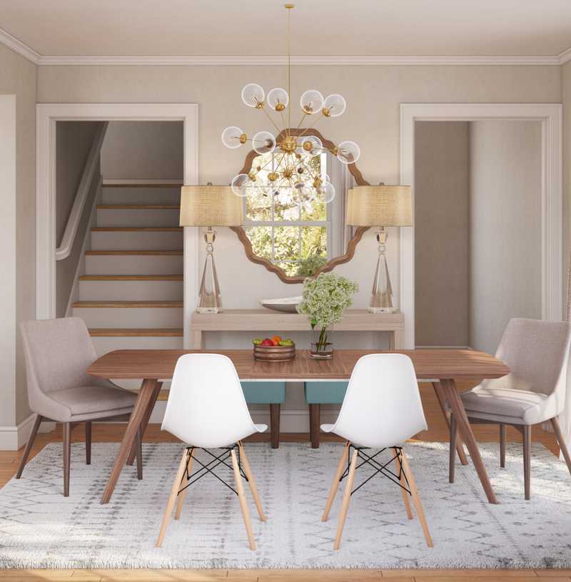 Bohemian, Midcentury Modern Dining Room Design by Havenly Interior Designer Olivia