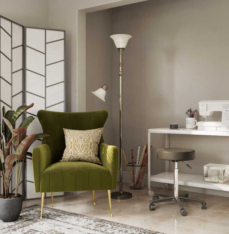 Bohemian, Traditional, Southwest Inspired Office Design by Havenly Interior Designer Bryan