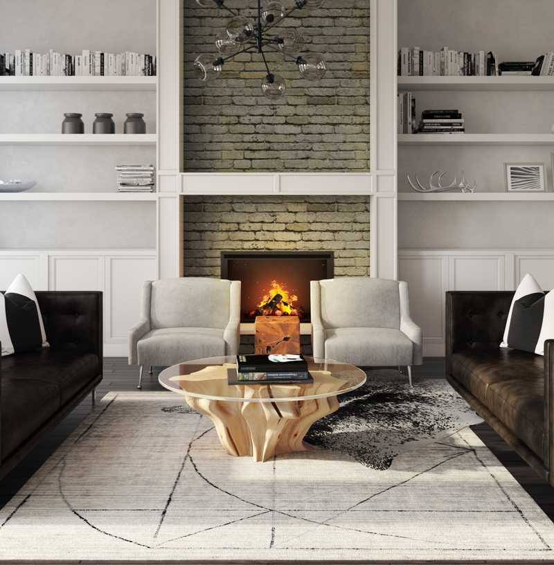 Contemporary, Glam Living Room Design by Havenly Interior Designer Monica