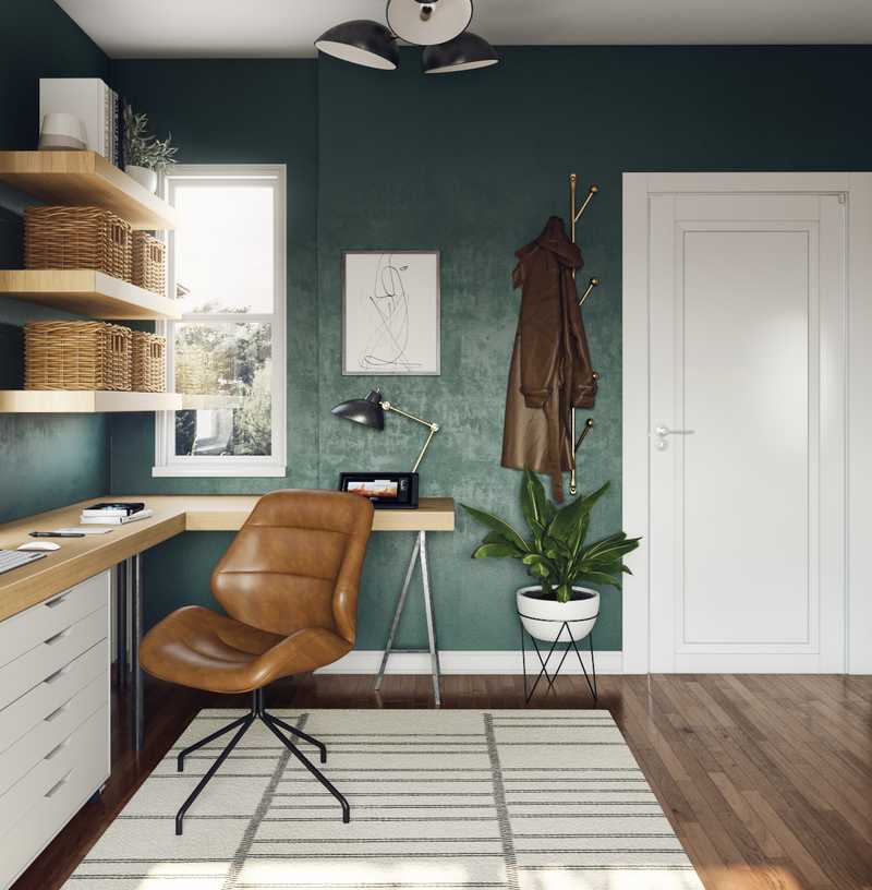 Bohemian, Industrial, Rustic Office Design by Havenly Interior Designer Nicolle