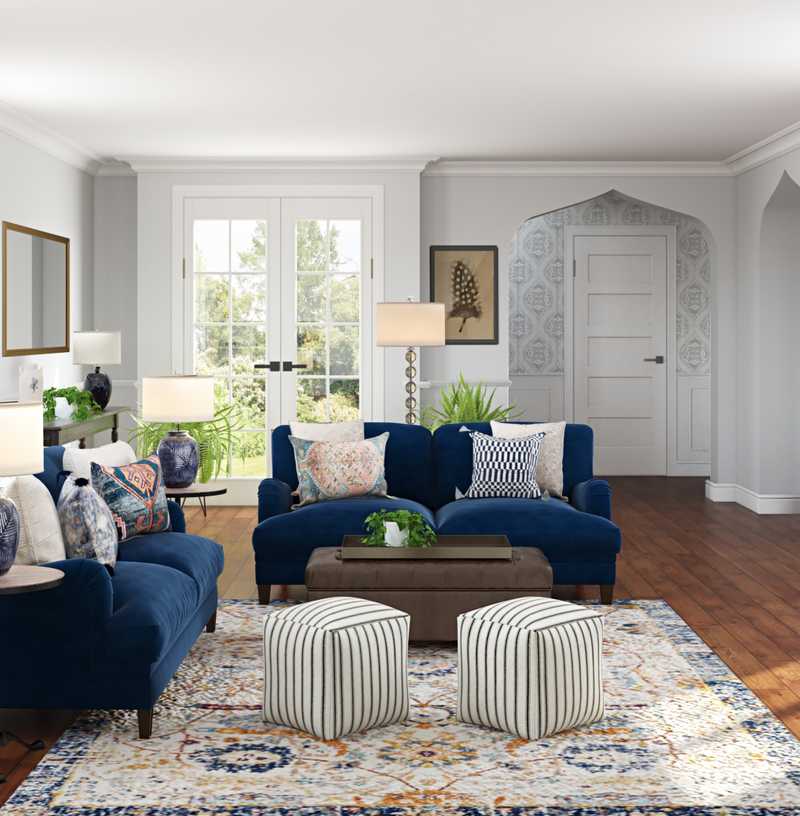 Eclectic, Vintage Living Room Design by Havenly Interior Designer Erin