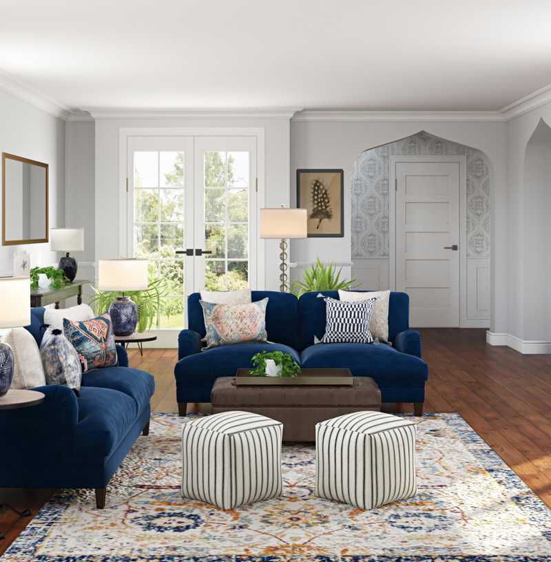 Eclectic, Vintage Living Room Design by Havenly Interior Designer Erin