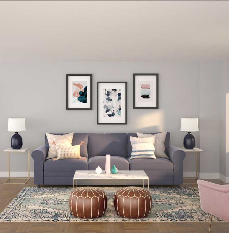 Bohemian Living Room Design by Havenly Interior Designer Catherine