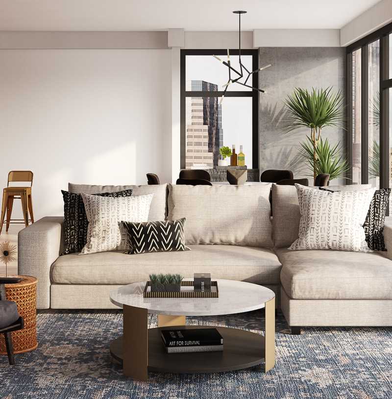 Modern, Glam Living Room Design by Havenly Interior Designer Levi