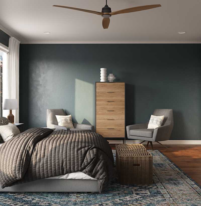 Contemporary, Coastal, Industrial, Midcentury Modern Bedroom Design by Havenly Interior Designer Melissa