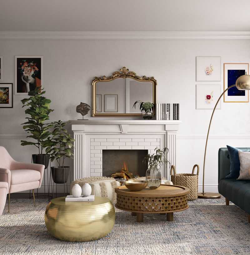 Eclectic, Bohemian Living Room Design by Havenly Interior Designer Ghianella