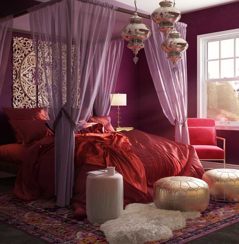 Eclectic, Bohemian, Glam Bedroom Design by Havenly Interior Designer Ghianella