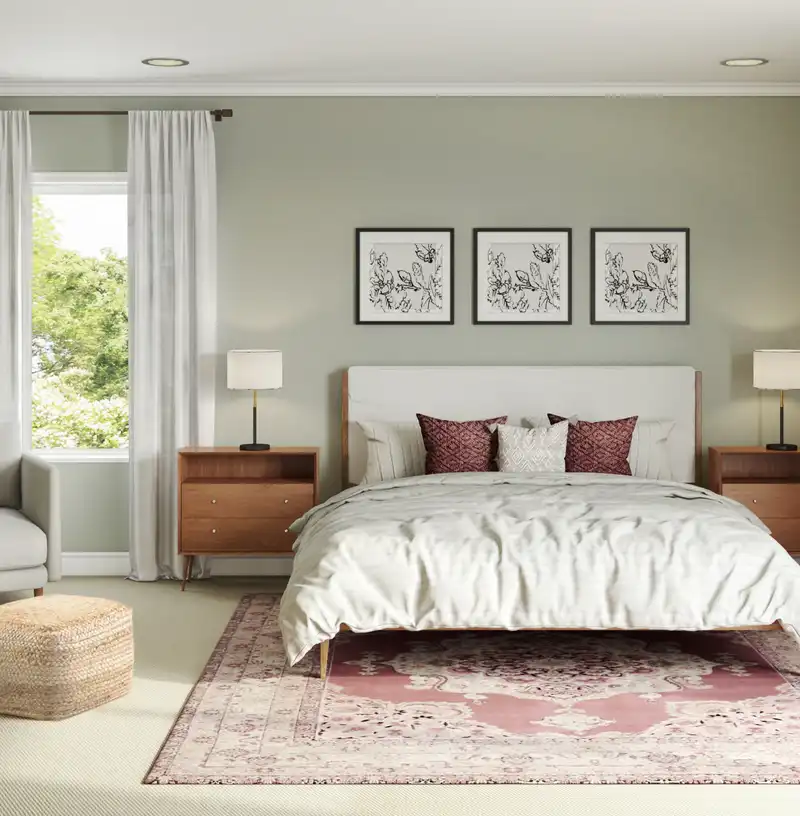 Modern, Southwest Inspired, Midcentury Modern Bedroom Design by Havenly Interior Designer Jessie