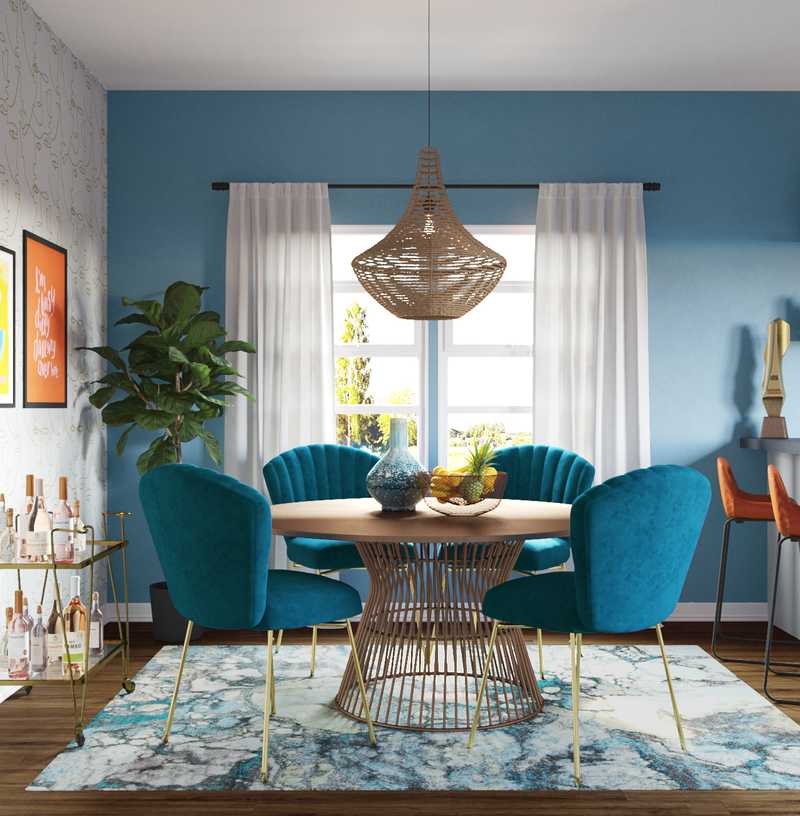 Eclectic, Midcentury Modern Dining Room Design by Havenly Interior Designer Catrina