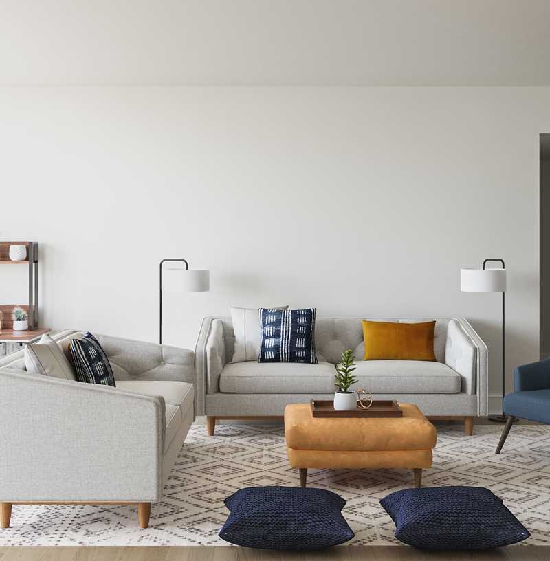 Contemporary, Modern, Global, Midcentury Modern Living Room Design by Havenly Interior Designer Lauren