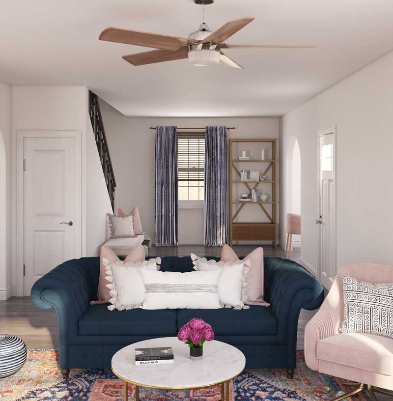 Eclectic, Bohemian, Glam, Midcentury Modern Living Room Design by Havenly Interior Designer Annie