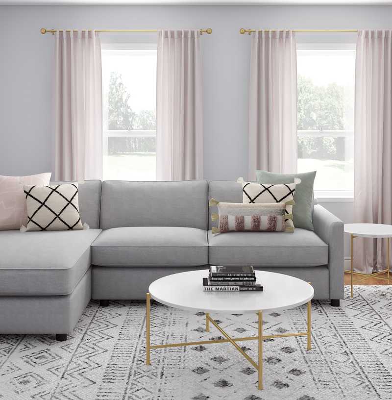 Modern, Bohemian Living Room Design by Havenly Interior Designer Rachel