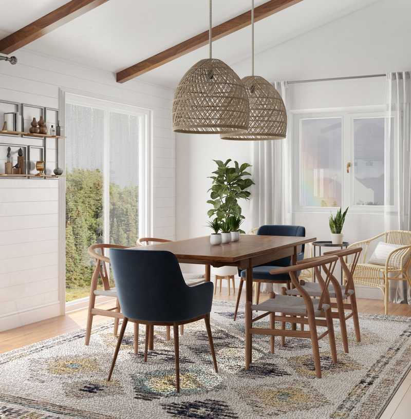 Modern, Classic, Bohemian, Coastal, Global, Midcentury Modern, Scandinavian Dining Room Design by Havenly Interior Designer Kylie