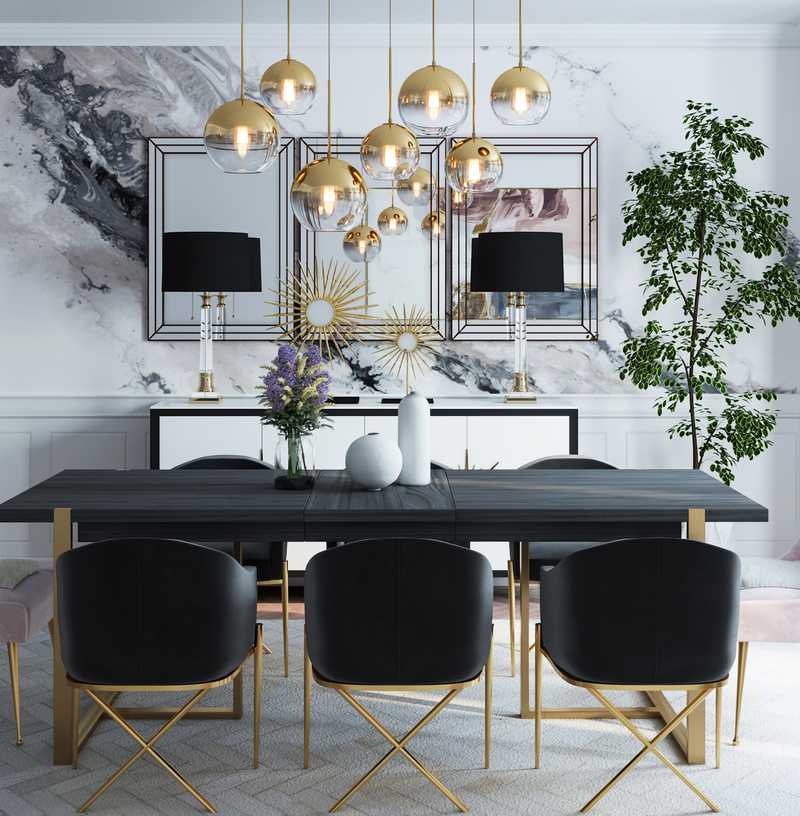 Glam Dining Room Design by Havenly Interior Designer Kamila