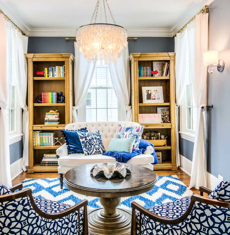 Contemporary, Preppy Office Design by Havenly Interior Designer Griffin