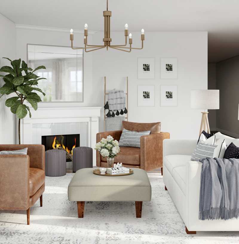 Eclectic, Transitional Living Room Design by Havenly Interior Designer Vivian