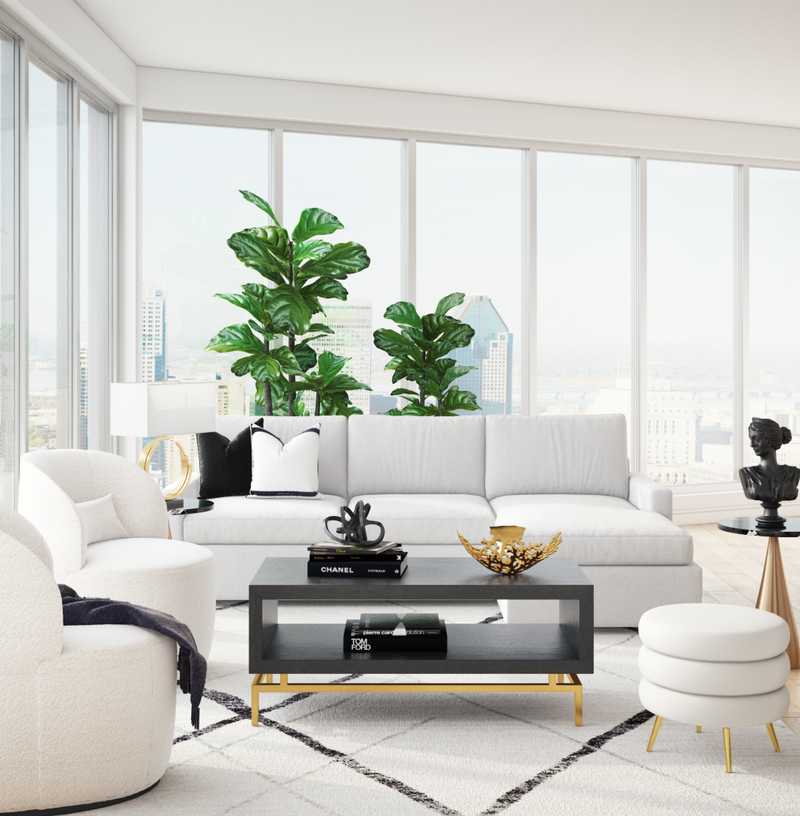 Contemporary, Glam Living Room Design by Havenly Interior Designer Namita