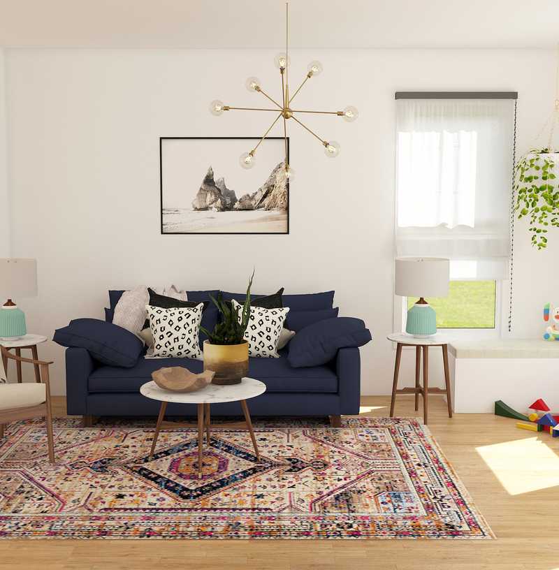 Eclectic, Global, Midcentury Modern Living Room Design by Havenly Interior Designer Isabella