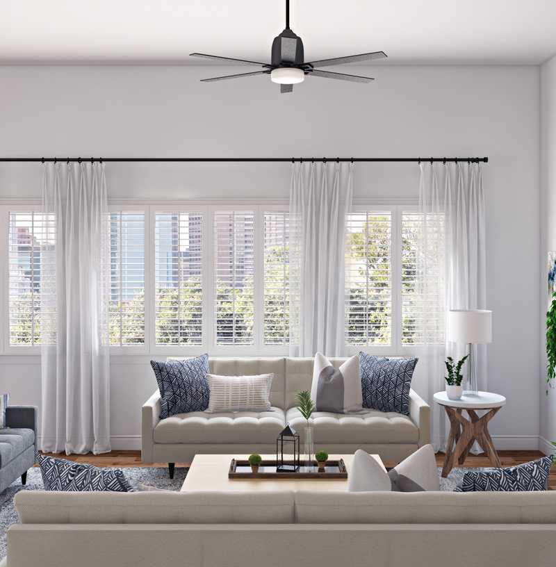 Farmhouse, Midcentury Modern, Scandinavian Living Room Design by Havenly Interior Designer Susan