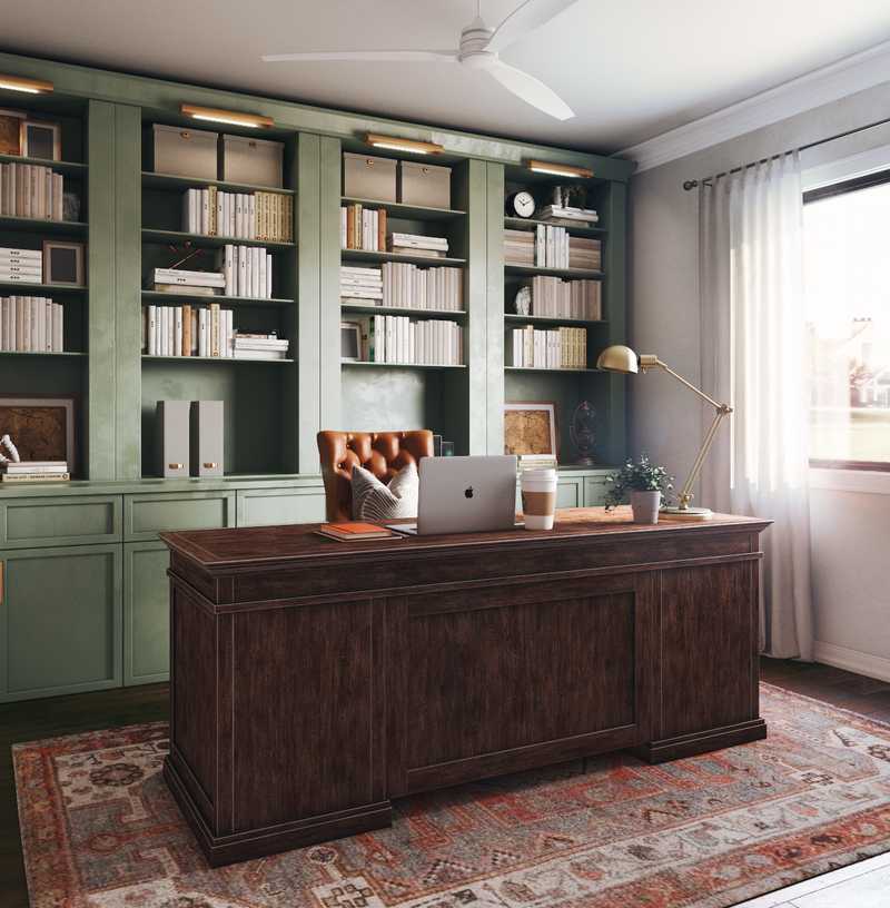 Classic, Traditional, Transitional, Library, Vintage, Classic Contemporary Office Design by Havenly Interior Designer Lisa