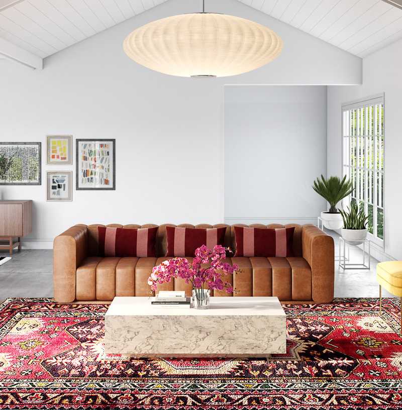 Modern, Glam, Midcentury Modern Living Room Design by Havenly Interior Designer Shelby