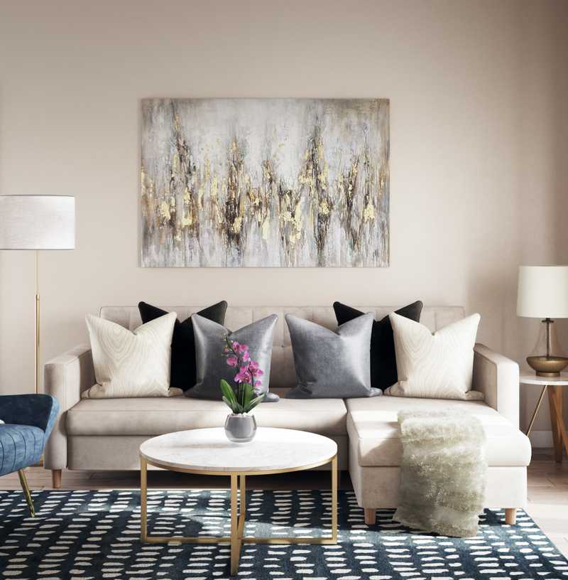 Modern, Glam Living Room Design by Havenly Interior Designer Veridiana