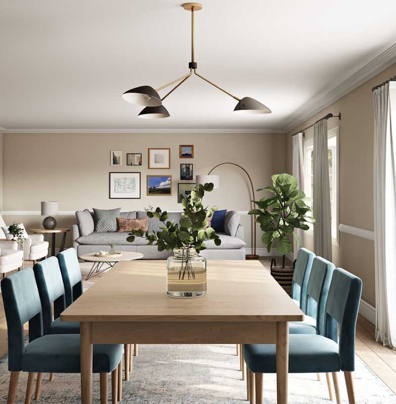 Eclectic, Global, Midcentury Modern Dining Room Design by Havenly Interior Designer Caroline