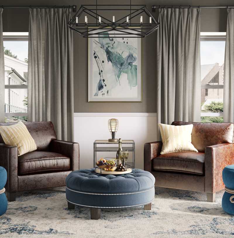 Industrial, Farmhouse Living Room Design by Havenly Interior Designer Emma