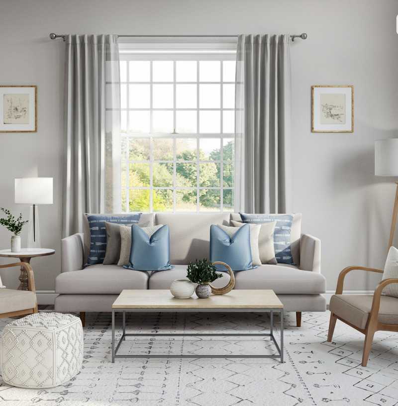 Modern, Midcentury Modern Living Room Design by Havenly Interior Designer Laura