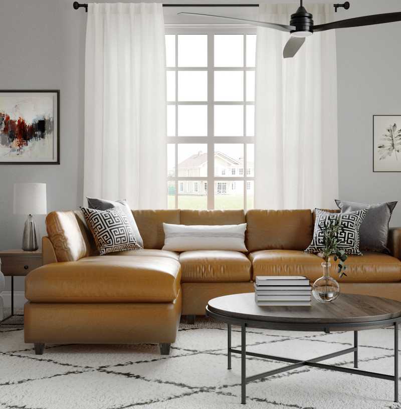 Classic, Farmhouse Living Room Design by Havenly Interior Designer Austin