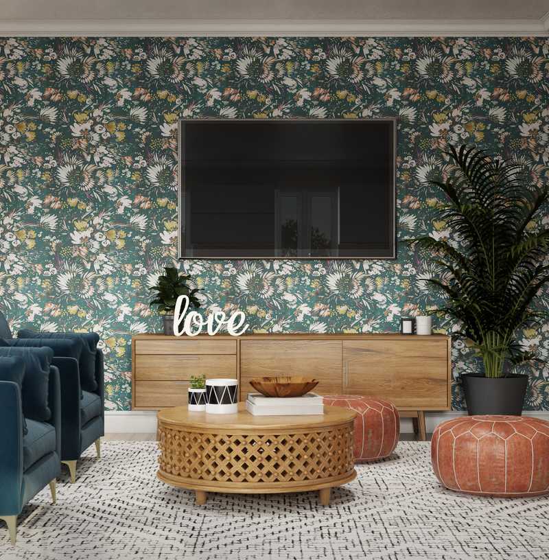 Modern, Eclectic, Bohemian, Global Living Room Design by Havenly Interior Designer Aurelie
