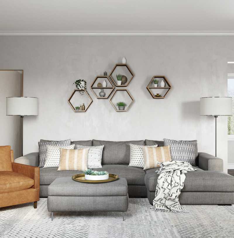 Modern, Midcentury Modern Living Room Design by Havenly Interior Designer Andrea