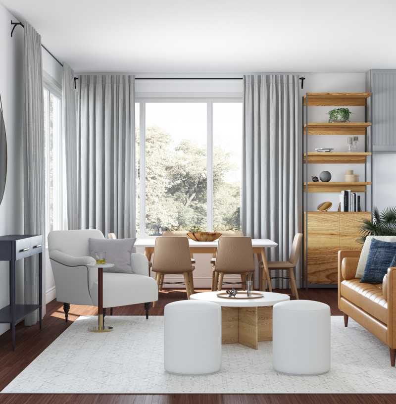 Contemporary, Midcentury Modern, Classic Contemporary Living Room Design by Havenly Interior Designer Anny