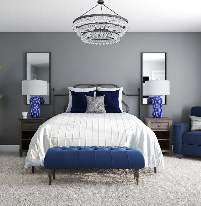 Glam, Farmhouse Bedroom Design by Havenly Interior Designer Austin