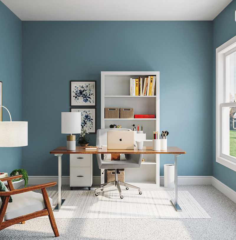 Midcentury Modern, Scandinavian Office Design by Havenly Interior Designer Julie